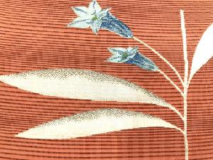 アンティーク　絽　草花模様織出し名古屋帯